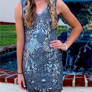 Silver Homecoming Dress